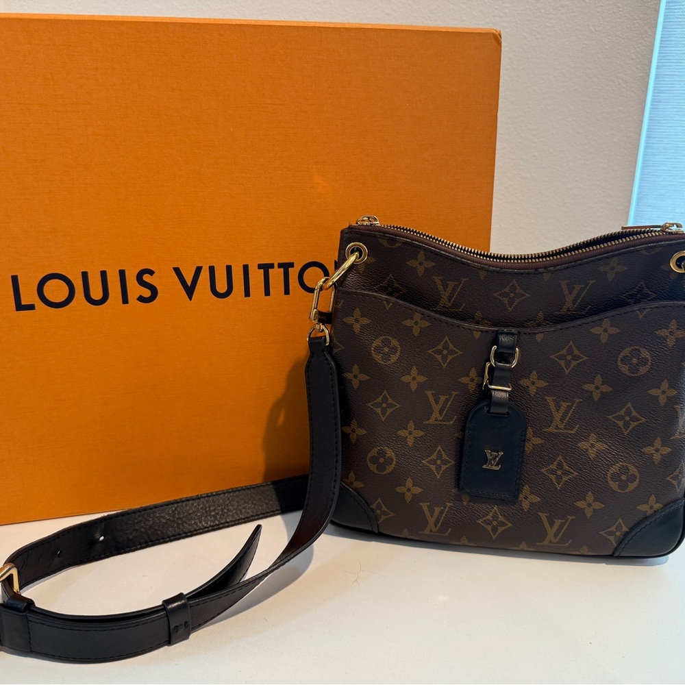 Louis Vuitton Odeon NM PM Black and Brown Monogram Crossbody Bag